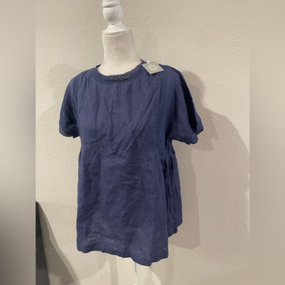 NWT Pomegranate inc 100% linen blouse top